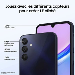 Smartphone SAMSUNG Galaxy A15 128Go Bleu nuit 4G Neuf